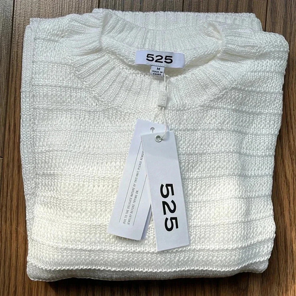 REVOLVE 525 AMERICA Aria Open Stitch Crewneck Sweater size medium - Picture 4 of 7